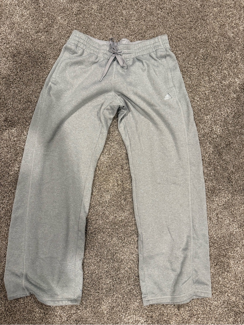adidas Kids Light Gray Drawstring Sweatpants
